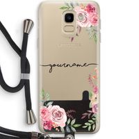 Rozen: Samsung Galaxy J6 (2018) Transparant Hoesje met koord