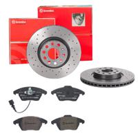 Remmenset, remschijf BREMBO, Remschijftype: Geperforeerd / Geventileerd, Inbouwplaats: Vooras, u.a. für VW, Skoda, Audi, Seat - thumbnail