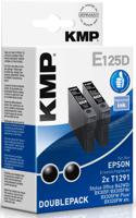 KMP Inktcartridge vervangt Epson T1291 Compatibel 2-pack Zwart E125D 1617,0021 - thumbnail