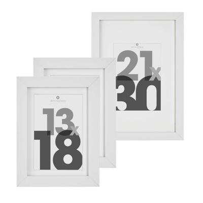 Fotolijstjes set - 1x voor 21 x 30 cm - 2x voor 13 x 18 cm - wit - modern/strak ontwerp