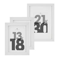 Fotolijstjes set - 1x voor 21 x 30 cm - 2x voor 13 x 18 cm - wit - modern/strak ontwerp