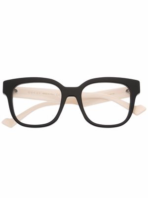Gucci Eyewear lunettes de vue bicolores à monture carrée - Tons neutres