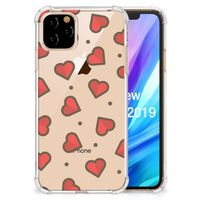 Apple iPhone 11 Pro Doorzichtige Silicone Hoesje Hearts - thumbnail