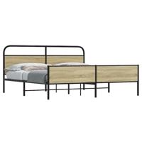 Bedframe zonder matras metaal sonoma eikenkleur 200x200 cm