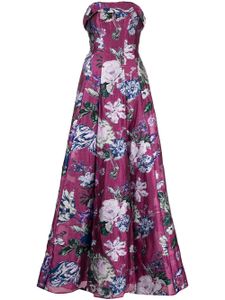 Marchesa Notte robe longue à fleurs - Rose