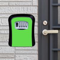 Wachtwoord lock metalen opbergdoos deur veiligheid vak muur kabinet sleutel veiligheid box (groen)
