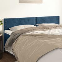 Hoofdborden 2 st 90x5x78/88 cm fluweel donkerblauw