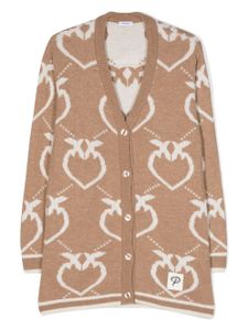 Pinko Kids cardigan à imprimé Love Birds - Tons neutres