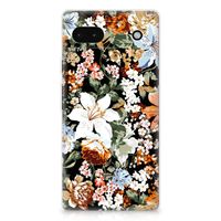 TPU Case voor Google Pixel 6A Dark Flowers - thumbnail