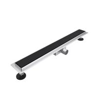 Fortifura Galeria douchegoot 80cm - gesloten rooster - vloerflens - mat zwart SW679910/SW1075324