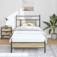 Bedframe zonder matras hout sonoma eikenkleurig 75x190 cm
