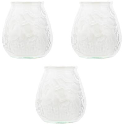 Cosy & Trendy mini lowboy tafelkaars - 8x - wit - 17 Branduren - 7 cm - kaars