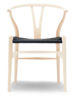 Carl Hansen & Søn CH24 Wishbone Stoel - Gezeept essenhout met zwarte zitting