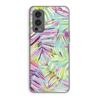 Tropical Palms Blue: OnePlus Nord 2 5G Transparant Hoesje