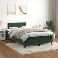Boxspring met matras fluweel donkergroen 120x200 cm