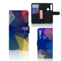 Motorola One Action Book Case Polygon Dark - thumbnail