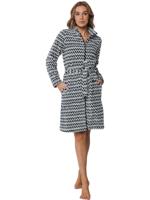 Dames Badjas met Rits Fleece - Modern Triangle - Warme winter ochtendjas met ritssluiting