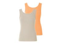 esmara 2 dames tops (Oranje/grijs, S (36/38))