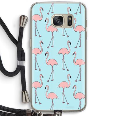 Anything Flamingoes: Samsung Galaxy S7 Transparant Hoesje met koord