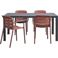Tuinset Savoie Nice - terracotta - 5-delig - 160 cm - Leen Bakker