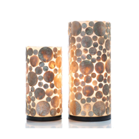 Tafellamp Coin Gold Cilinder set 2 in twee maten