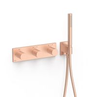 Douchekraan Tres B-System | Inbouw | Thermostaatkraan | Excl.Inbouwdeel | 4-weg | Rechthoek | 24k Rose goud mat