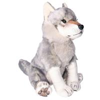 Wild Republic Wolf Knuffel - pluche - 38 cm - grijs - wolven knuffels - knuffeldieren