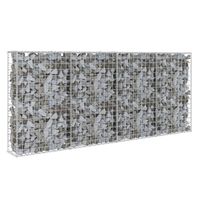 The Living Store Gabion Mand - 200 x 20 x 85 cm - Zilver - Gegalvaniseerd Staal