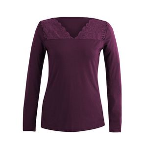 Shirt met kant, pruim 36