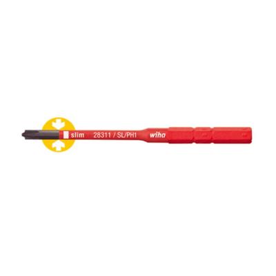 Wiha VDE-Wechselklinge slimVario Xeno Schlitz/PH 1x75mm VDE Plat, Plus/minus Verwisselbare kling SL/PH 1 75 mm Geschikt voor Wiha Torque
