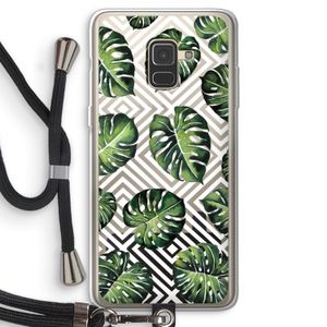 Geometrische jungle: Samsung Galaxy A8 (2018) Transparant Hoesje met koord