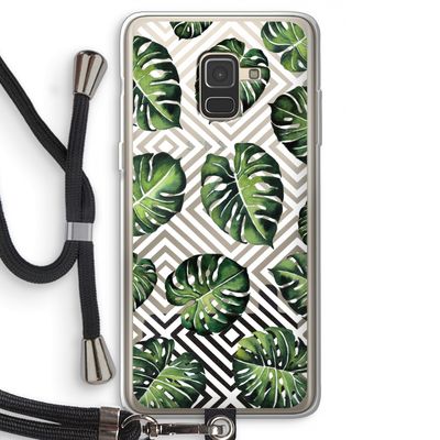 Geometrische jungle: Samsung Galaxy A8 (2018) Transparant Hoesje met koord