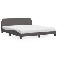 Bed met matras "Dover" kunstleer grijs 180x200 cm