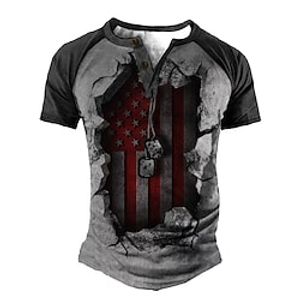 COOFANDY Henley T-shirt met korte mouwen voor heren, gestructureerd, casual, met knoopsluiting, zwaar, voor de zomer, Zwart, L