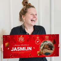Mega Côte d'Or reep met naam en foto bedrukken Mega Côte d'Or reep met naam en foto bedrukken