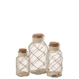 J-Line decoratie Vaas Sand Schelpen - glas - transparant - large