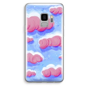 Roze wolken met vogels: Samsung Galaxy S9 Transparant Hoesje