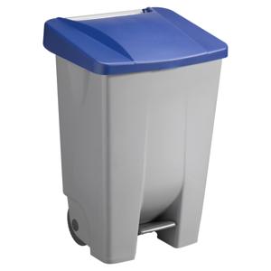 Afvalcontainer/rolemmer/pedaalemmer Basic - blauw - 80 liter - 19 x 41 x 75 cm - afval scheiden