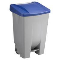 Afvalcontainer/rolemmer/pedaalemmer Basic - blauw - 80 liter - 19 x 41 x 75 cm - afval scheiden