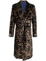 ETRO manteau ceinturé à fleurs - Noir ETRO manteau ceinturé à fleurs - Noir