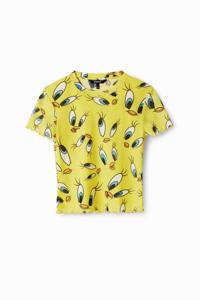 Slim fit T-shirt van tule - YELLOW - XS