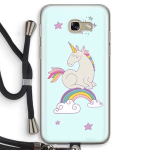 Regenboog eenhoorn: Samsung Galaxy A5 (2017) Transparant Hoesje met koord