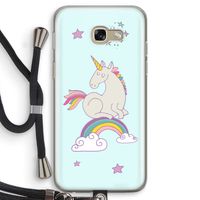 Regenboog eenhoorn: Samsung Galaxy A5 (2017) Transparant Hoesje met koord