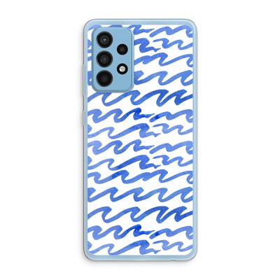Blauwe golven: Samsung Galaxy A52 Transparant Hoesje