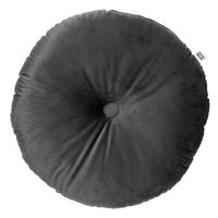 Dutch Decor - OLLY - Sierkussen rond velvet Ø40 cm - Charcoal Gray - antraciet - thumbnail