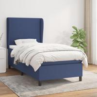 Boxspring met matras stof blauw 100x200 cm