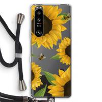 Sunflower and bees: Sony Xperia 1 III Transparant Hoesje met koord - thumbnail