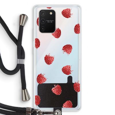Framboosjes: Samsung Galaxy S10 Lite Transparant Hoesje met koord