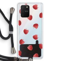Framboosjes: Samsung Galaxy S10 Lite Transparant Hoesje met koord