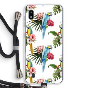Kleurrijke papegaaien: Samsung Galaxy A10 Transparant Hoesje met koord